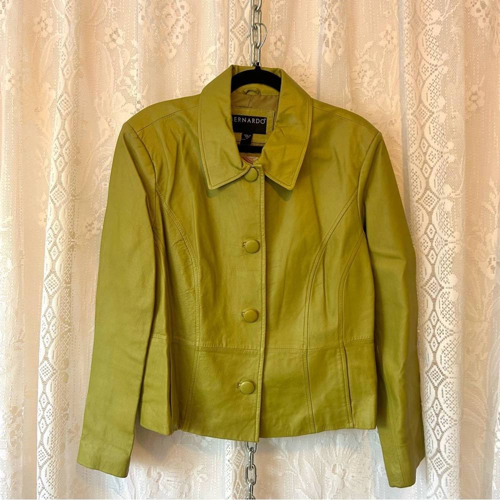 Vintage 2000's Lime Green Leather Jacket!